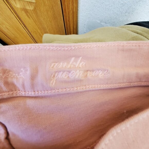 7 For All Mankind Ankle Guenivere Jeans Pink 28 Stretch Slim Fit Womens Pants - Picture 4 of 12